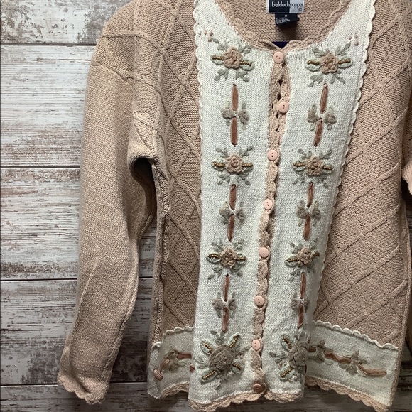 Beldoch Popper - Ladies Floral Cardigan Sweater - Picture 3 of 8